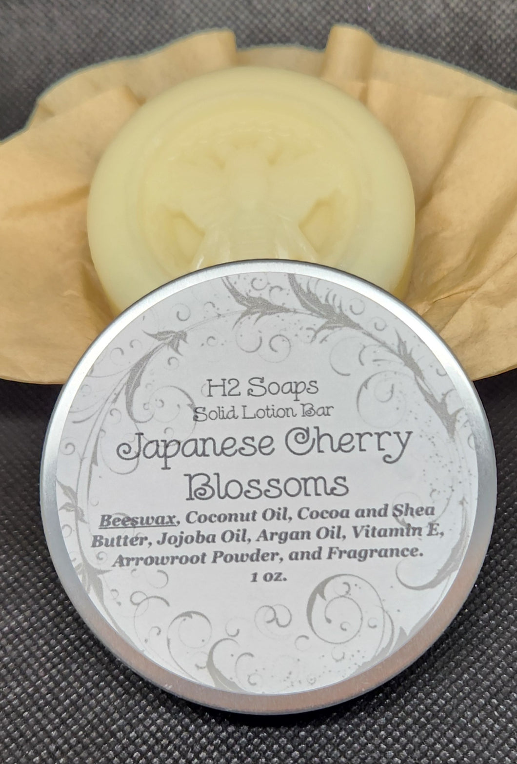 Solid Lotion Bar - Japanese Cherry Blossoms (Organic Beeswax)