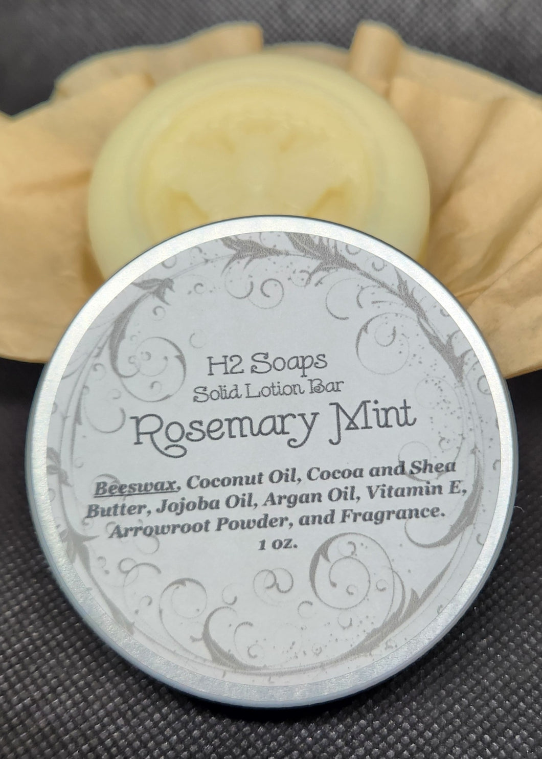 Solid Lotion Bar - Rosemary Mint (Organic Beeswax)