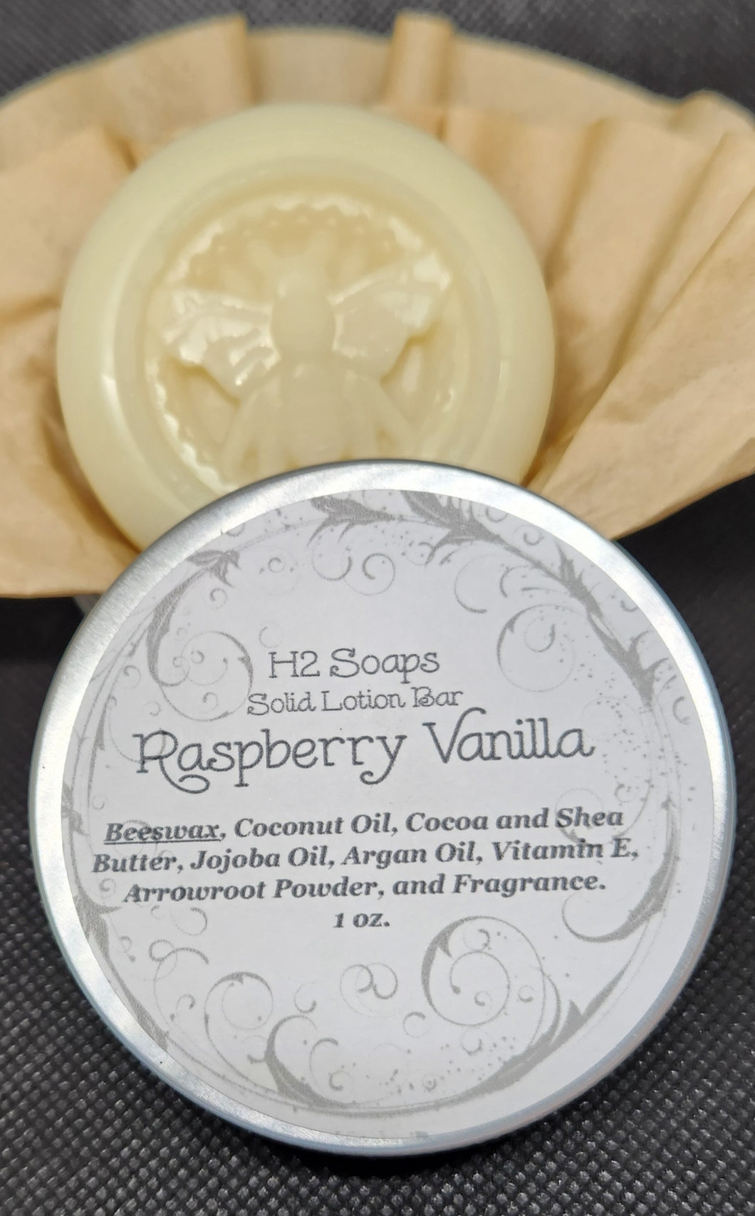 Solid Lotion Bar - Raspberry Vanilla (Organic Beeswax)