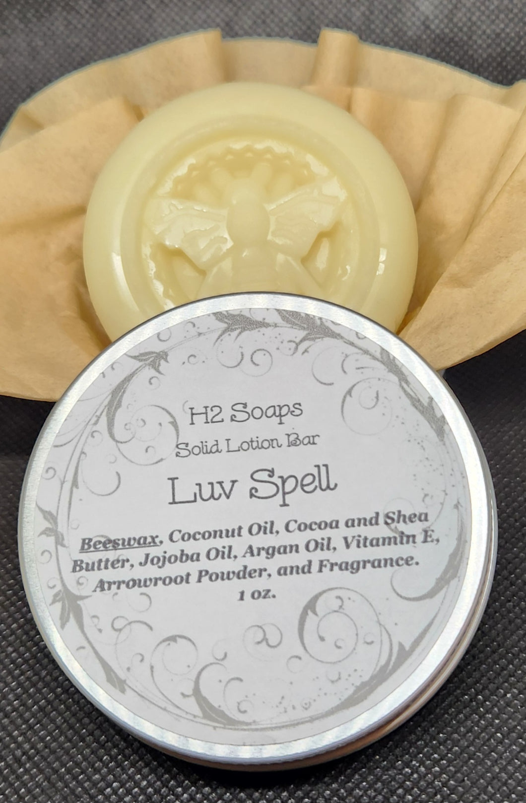 Solid Lotion Bar - Luv Spell (Organic Beeswax)