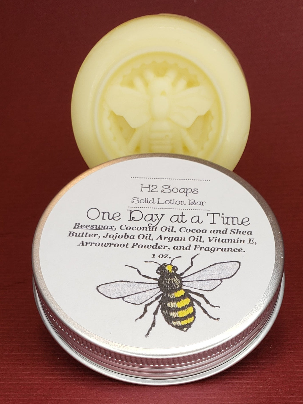 Solid Lotion Bar - One Day at a Time (Organic Beeswax)